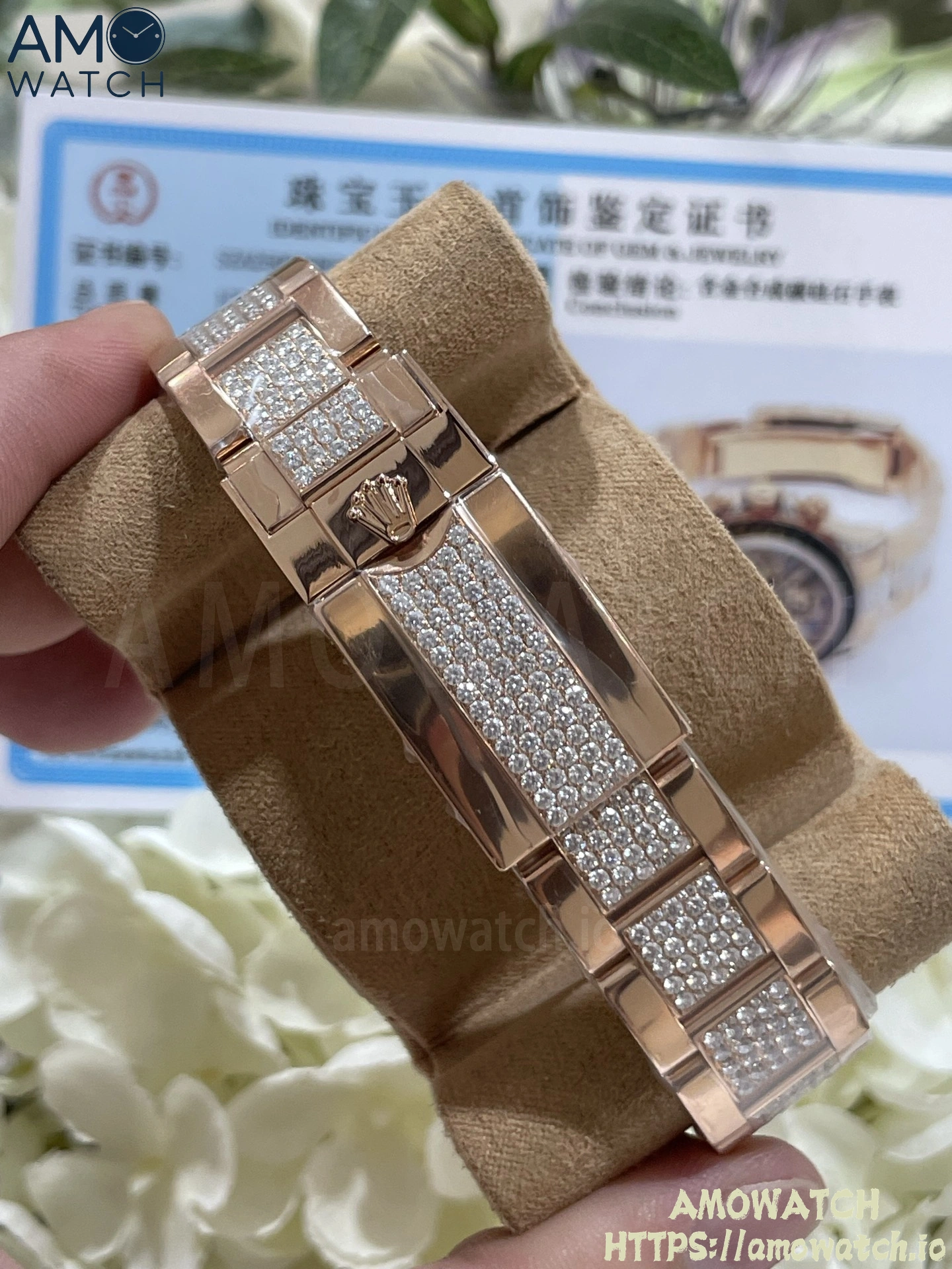 Daytona 116595rbow SW Moissanite Dial on RG Moissanite Braclet 8 weishang_20250926001758