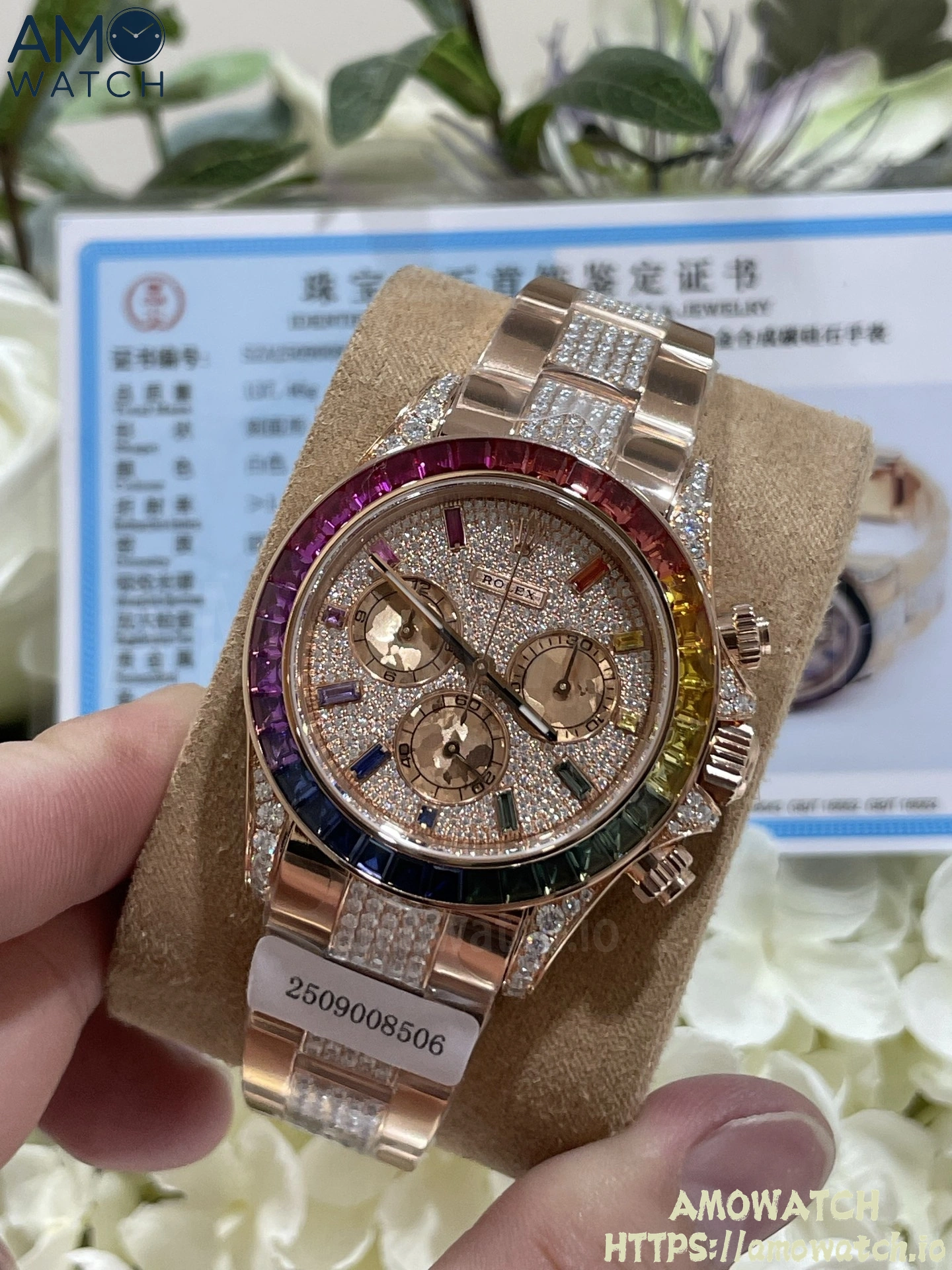 Daytona 116595rbow SW Moissanite Dial on RG Moissanite Braclet 3 weishang_20250926001718