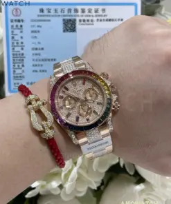 Daytona 116595rbow SW Moissanite Dial on RG Moissanite Braclet 21 weishang_20250926001822