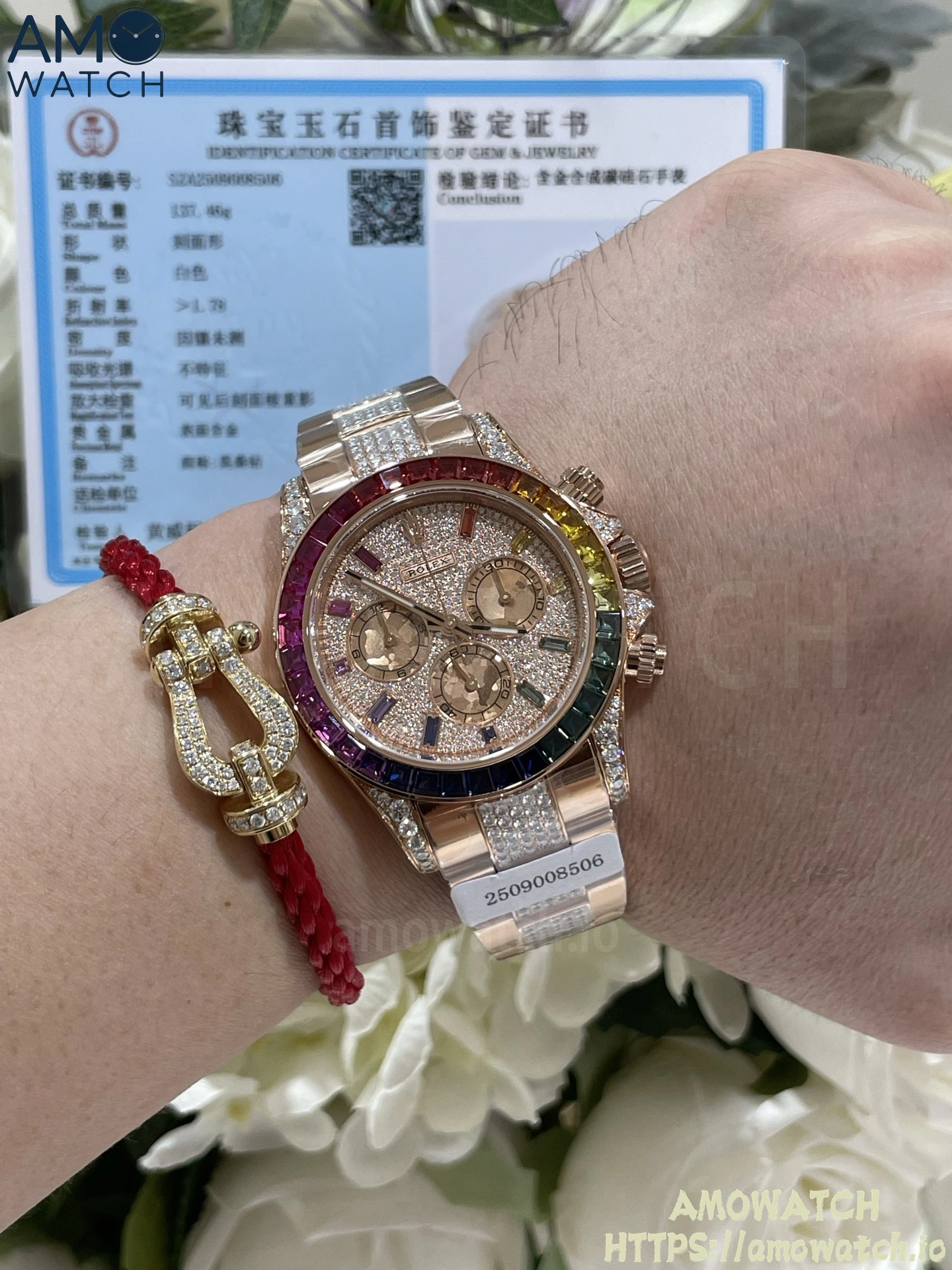 Daytona 116595rbow SW Moissanite Dial on RG Moissanite Braclet 11 weishang_20250926001822