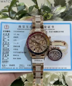 Daytona 116595rbow SW Moissanite Dial on RG Moissanite Braclet 14 weishang_20250926001726