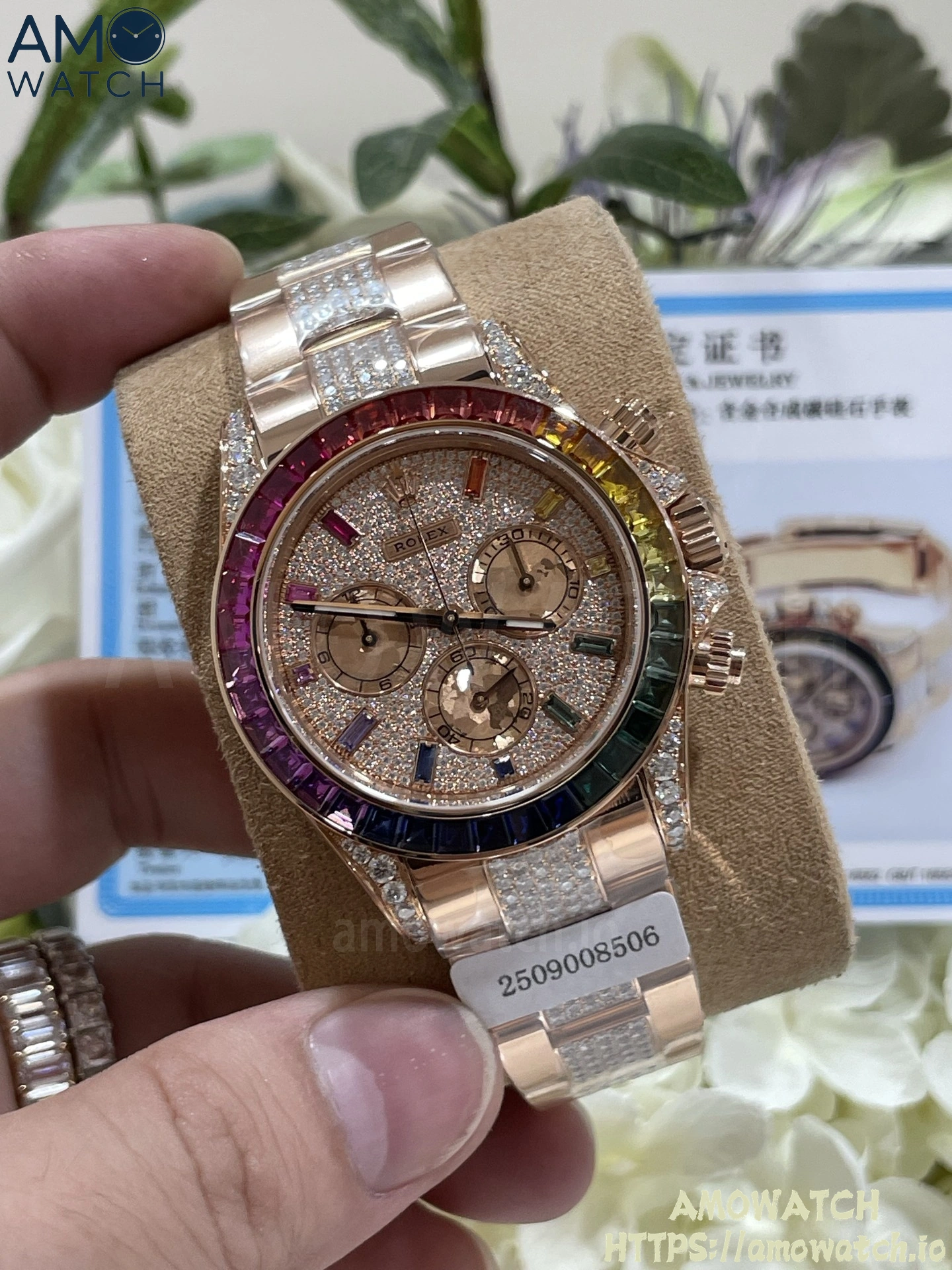 Daytona 116595rbow SW Moissanite Dial on RG Moissanite Braclet 2 weishang_20250926001711