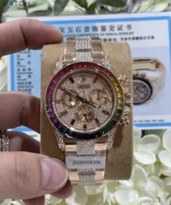 Daytona 116595rbow SW Moissanite Dial on RG Moissanite Braclet 15 weishang_20250926001734