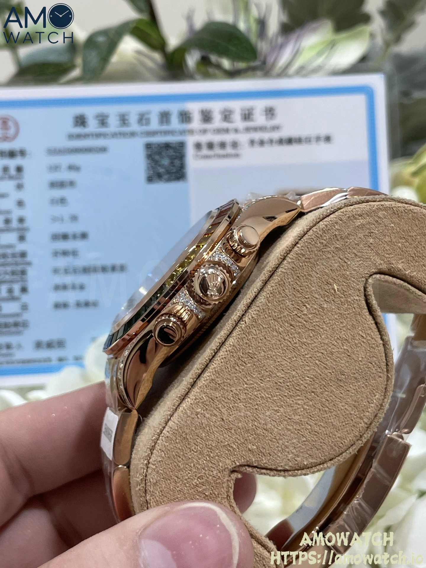 Daytona 116595rbow SW Moissanite Dial on RG Moissanite Braclet 6 weishang_20250926001742