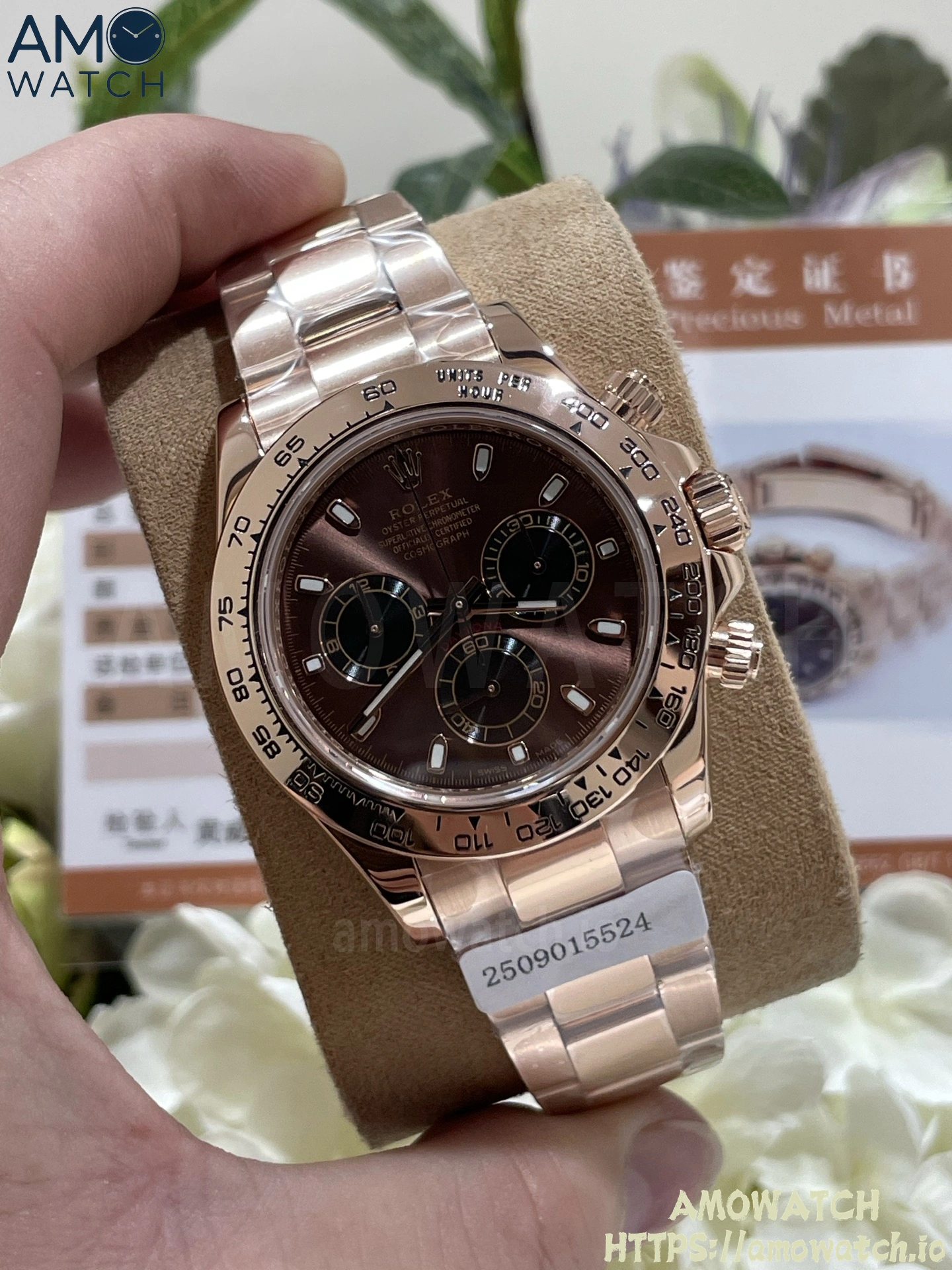 Daytona 116505 Brown Dial on RG Braclet (Weighted) 1 weishang_20250926002233